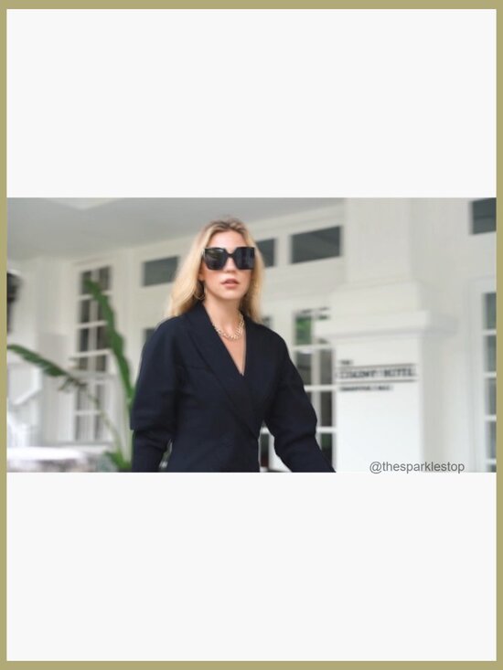 Oversized Plastic Sunglasses with UV400 Protection and Metal Hinges main image 5